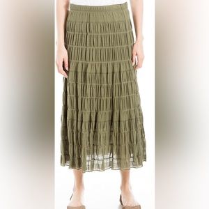 OLIVE GREEN texture cotton skirt
